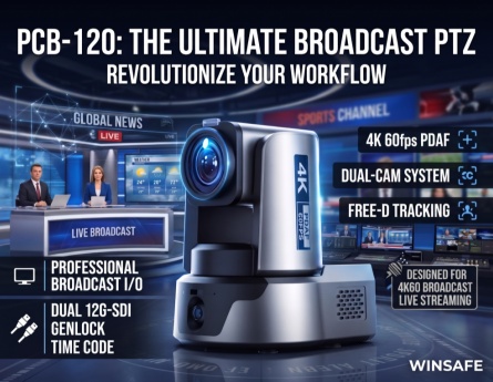 WINSAFE Unveils PCB-120: A New Benchmark for 4K60 Broadcast PTZ Cameras